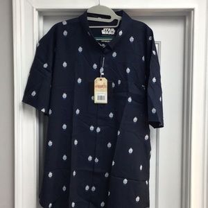 RSVLTS, Star Wars button-down, Lucas films limited, 2XL, Millenium falcon print